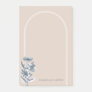Vintage-Blumenbogen-Haftnotizblock - Beige Post-it Klebezettel