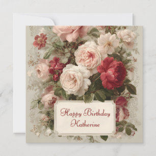 Vintage BlumenBouquet mit benutzerdefiniertem Text