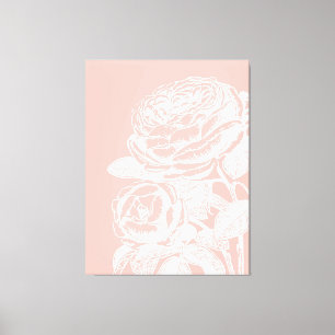 Vintage Blumendarstellung Rosa Rosa Botanisch Leinwanddruck
