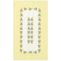 Vintage Blumendecke, karierte&dots-Tischdecke 60"x