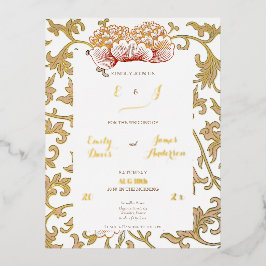 Vintage Blumendekoration von Owen Jones Classic Folie Einladungspostkarte