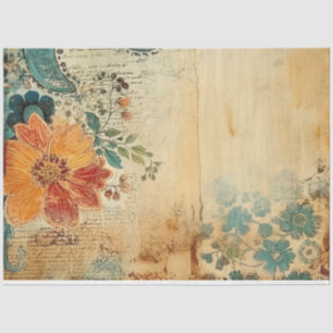 Vintage Blumendekoupage Seidenpapier