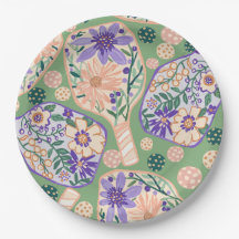 Vintage Blumendesign für Pickleball