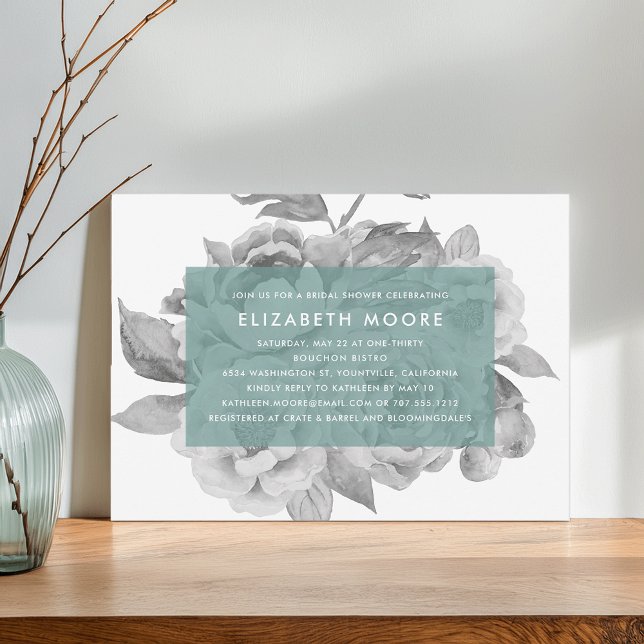 Vintage Blumendusche Einladung | Jade (Von Creator hochgeladen)