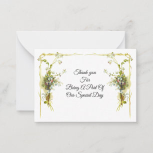 Vintage Blumenecke Dankeschön Karte