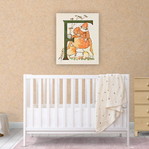 Vintage-Blumenfee-Alphabetposter Poster