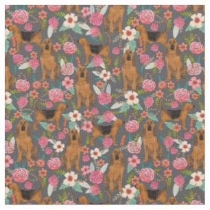 Vintage Blumenflora, Blütenhund, dunkel Stoff