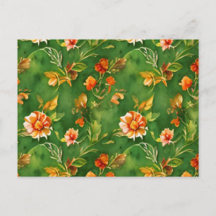 Vintage Blumengarten Aquarell Nahtloses Muster  Feiertagspostkarte