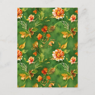 Vintage Blumengarten Aquarell Nahtloses Muster Postkarte