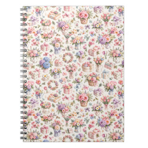 Vintage-Blumengarten-Muster Romantische Rosen Notizblock
