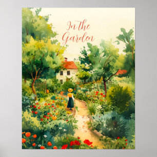 Vintage Blumengarten Poster
