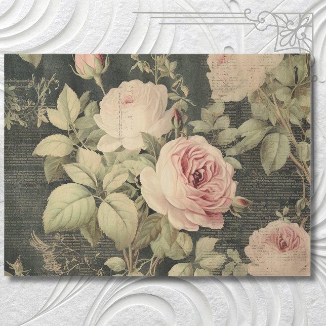 Vintage Blumengärten Rose Landschaft Seidenpapier (Von Creator hochgeladen)