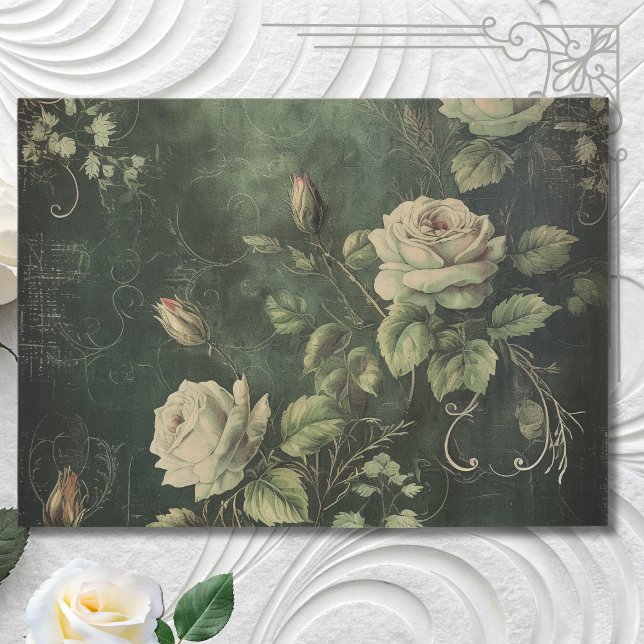 Vintage Blumengärten Rose Landschaft Seidenpapier (Von Creator hochgeladen)
