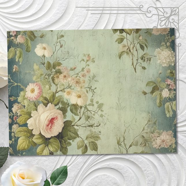 Vintage Blumengärten Rose Landschaft Seidenpapier (Von Creator hochgeladen)