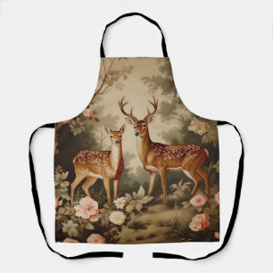Vintage Blumengehege Hirsch Schürze