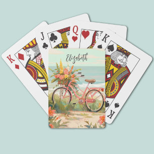 Vintage Blumengemälde im Wasserfarbenstil Tropisch Spielkarten