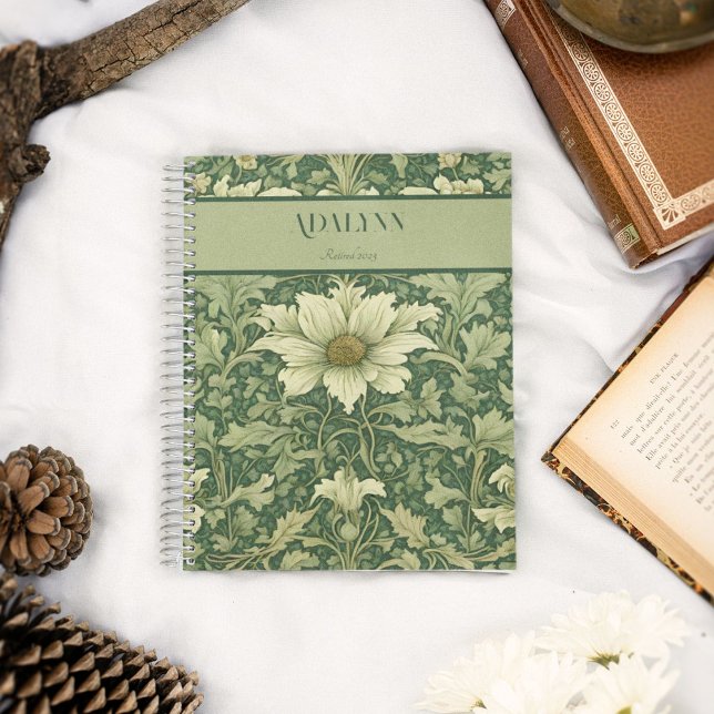 Vintage Blumengeschenke für die Mama Grün Notizbuch (Vintage Floral Retirement Gifts for Mom)