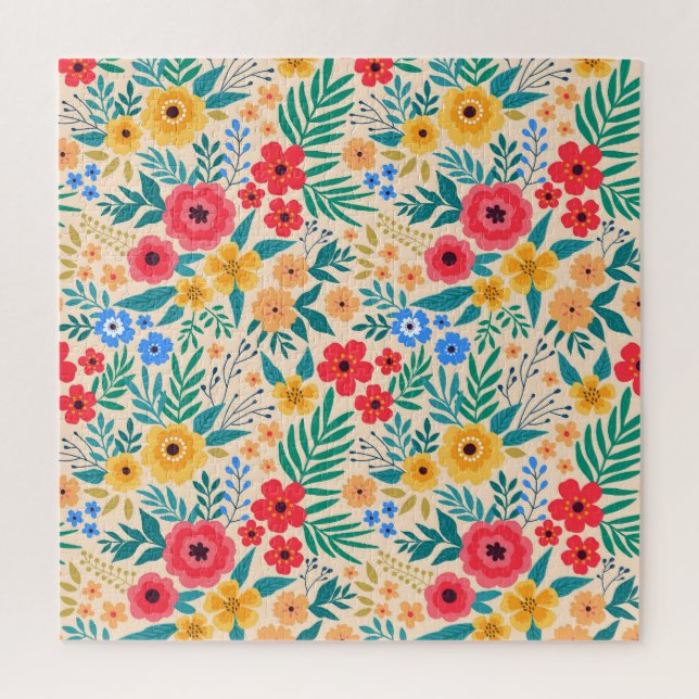 Vintage, blumengeschmückte Blume. Puzzle (Vertikal)