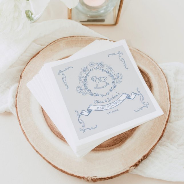 Vintage, blumengeschmückte Chinoiserie Kinderdusch Serviette (Von Creator hochgeladen)