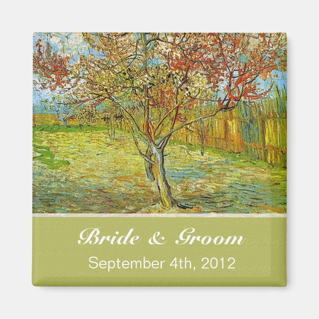 Vintage, blumengeschmückte Hochzeit. Magnet (Vorne)