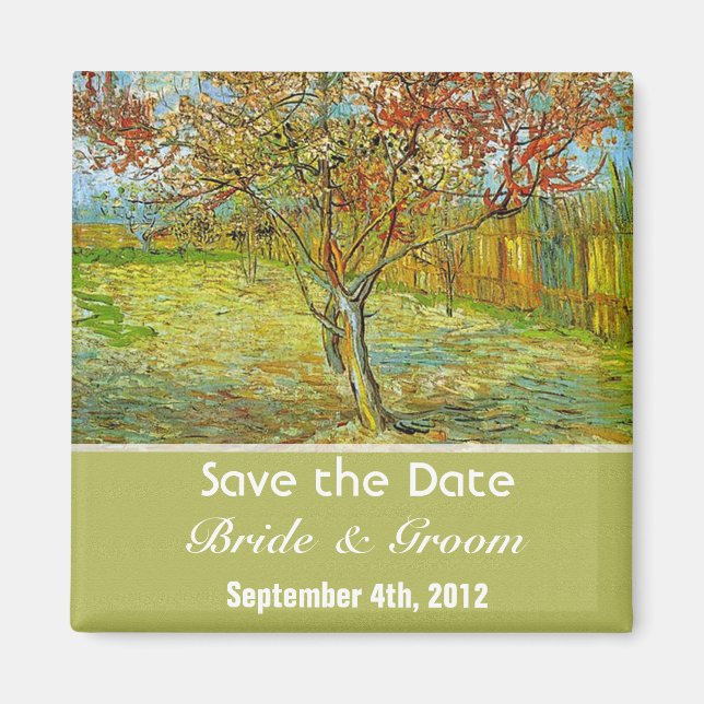 Vintage, blumengeschmückte Hochzeit. Magnet (Vorne)