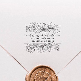 Vintage blumengeschmückte Hochzeitsfeier Rücksende Gummistempel