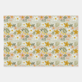 Vintage Blumengesteck Nahtloses Muster Geschenkpapier Set