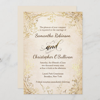 Vintage Blumengravur europäischen Stil Einladung