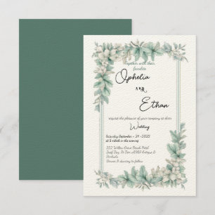 Vintage Blumengrenze, Einladung zur Hochzeit