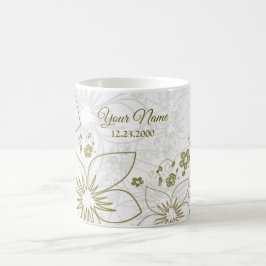 Vintage Blumengrün Elegante Hochzeitsfeier Kaffeetasse
