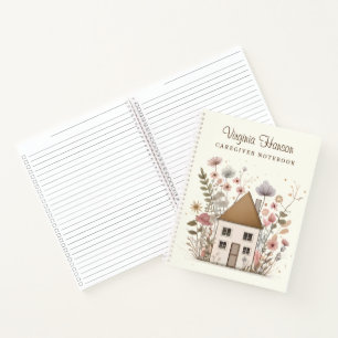 Vintage Blumenhausbetreuung für Geschäftsreisende Notizbuch