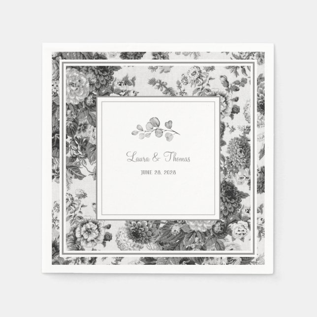 Vintage Blumenheiligen Datum Klassischer Cocktail Serviette (Vorderseite)