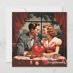 Vintage-Blumenherz-Valentinstag-Postkarte Feiertagskarte