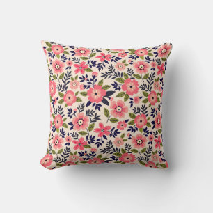 Vintage-Blumenhintergrund, kleine rosa Blumen. Kissen