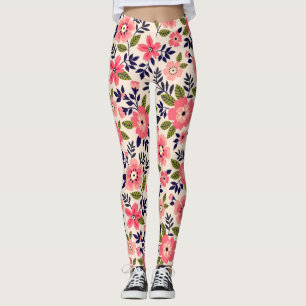 Vintage-Blumenhintergrund, kleine rosa Blumen. Leggings