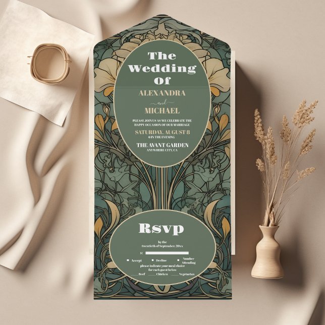 Vintage Blumenhochzeit All In One Einladung (Von Creator hochgeladen)