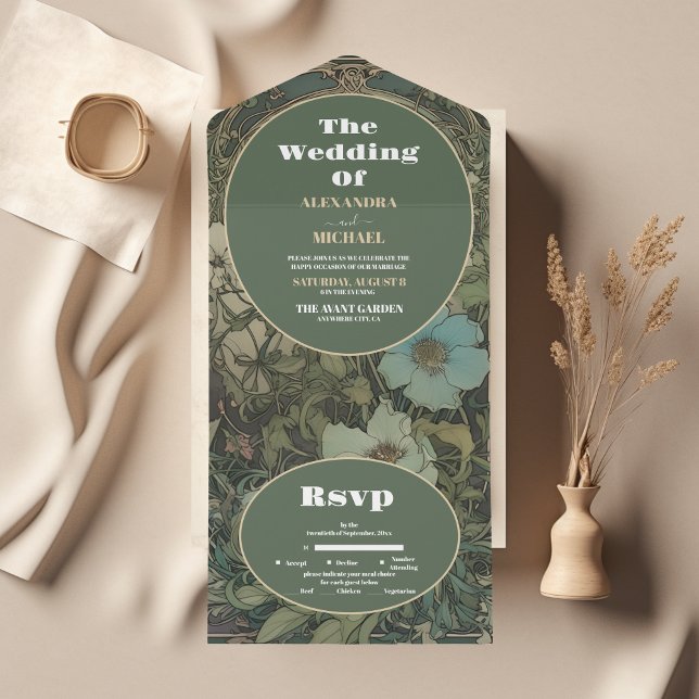 Vintage Blumenhochzeit All In One Einladung (Von Creator hochgeladen)