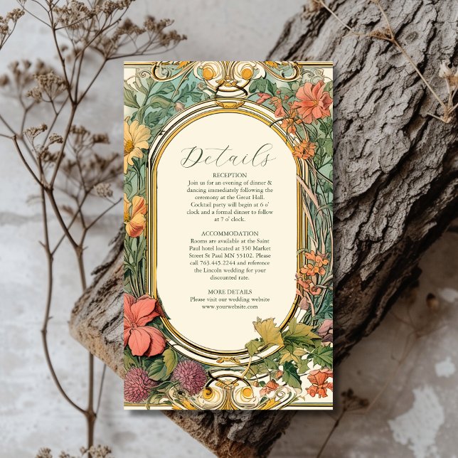 Vintage Blumenhochzeit Begleitkarte (Von Creator hochgeladen)