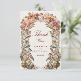 Vintage Blumenhochzeit Dankeschön-Karte Dankeskarte