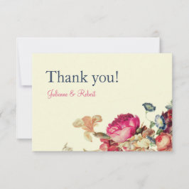 Vintage Blumenhochzeit Dankeschön-Karte Dankeskarte