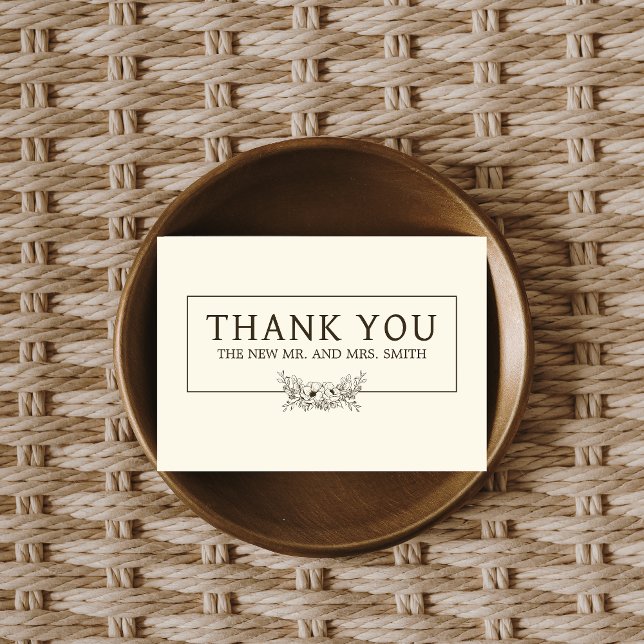 Vintage Blumenhochzeit Dankeskarte (Vintage Floral Minimalist Wedding Thank you Card
)
