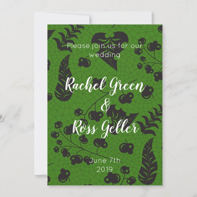 Vintage Blumenhochzeit Einladung (Vorderseite)