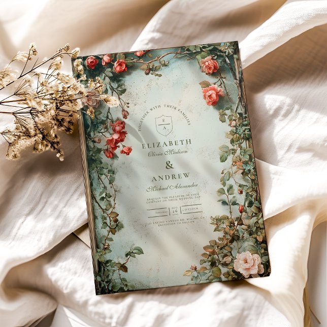 Vintage Blumenhochzeit Einladung (Von Creator hochgeladen)