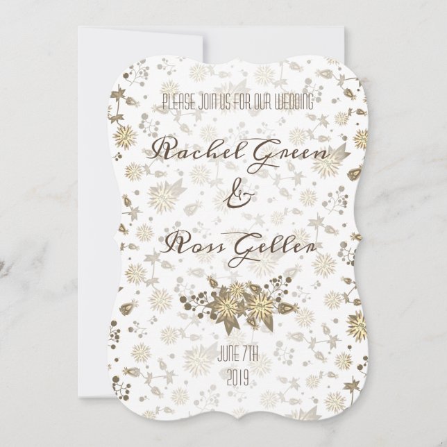 Vintage Blumenhochzeit Einladung (Vorderseite)