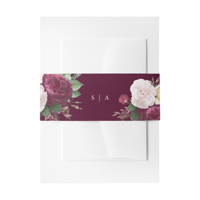 Vintage Blumenhochzeit Einladungsbanderole (Vorderseite Beispiel)