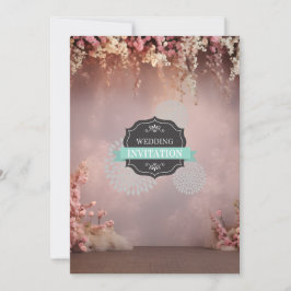 Vintage Blumenhochzeit - elegante Rahmen Einladung