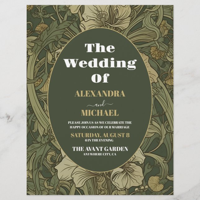 Vintage Blumenhochzeit Flyer (Vorne)