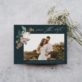 Vintage Blumenhochzeit für Foto speichern das Datu Save The Date