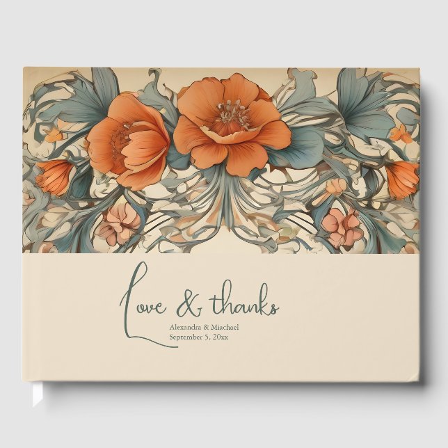 Vintage Blumenhochzeit Gästebuch (Vorderseite)