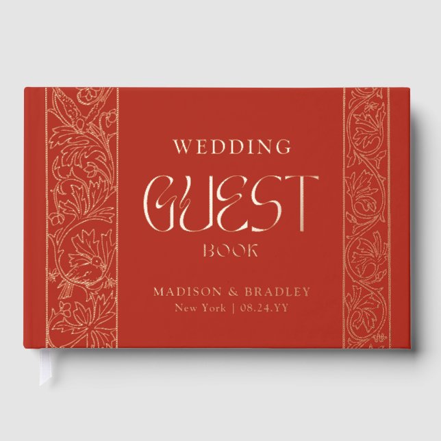 Vintage Blumenhochzeit Gästebuch (Vorderseite)